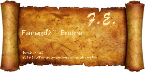 Faragó Endre névjegykártya