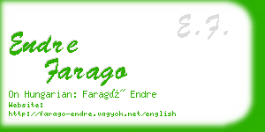 endre farago business card